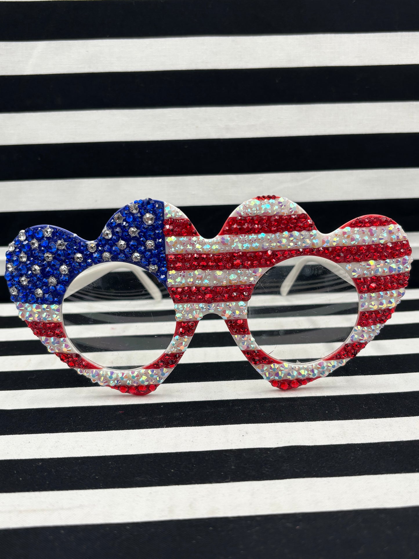 Patriotic Heart Bling Glasses