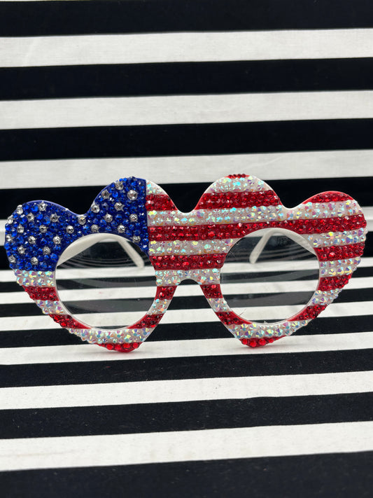 Patriotic Heart Bling Glasses