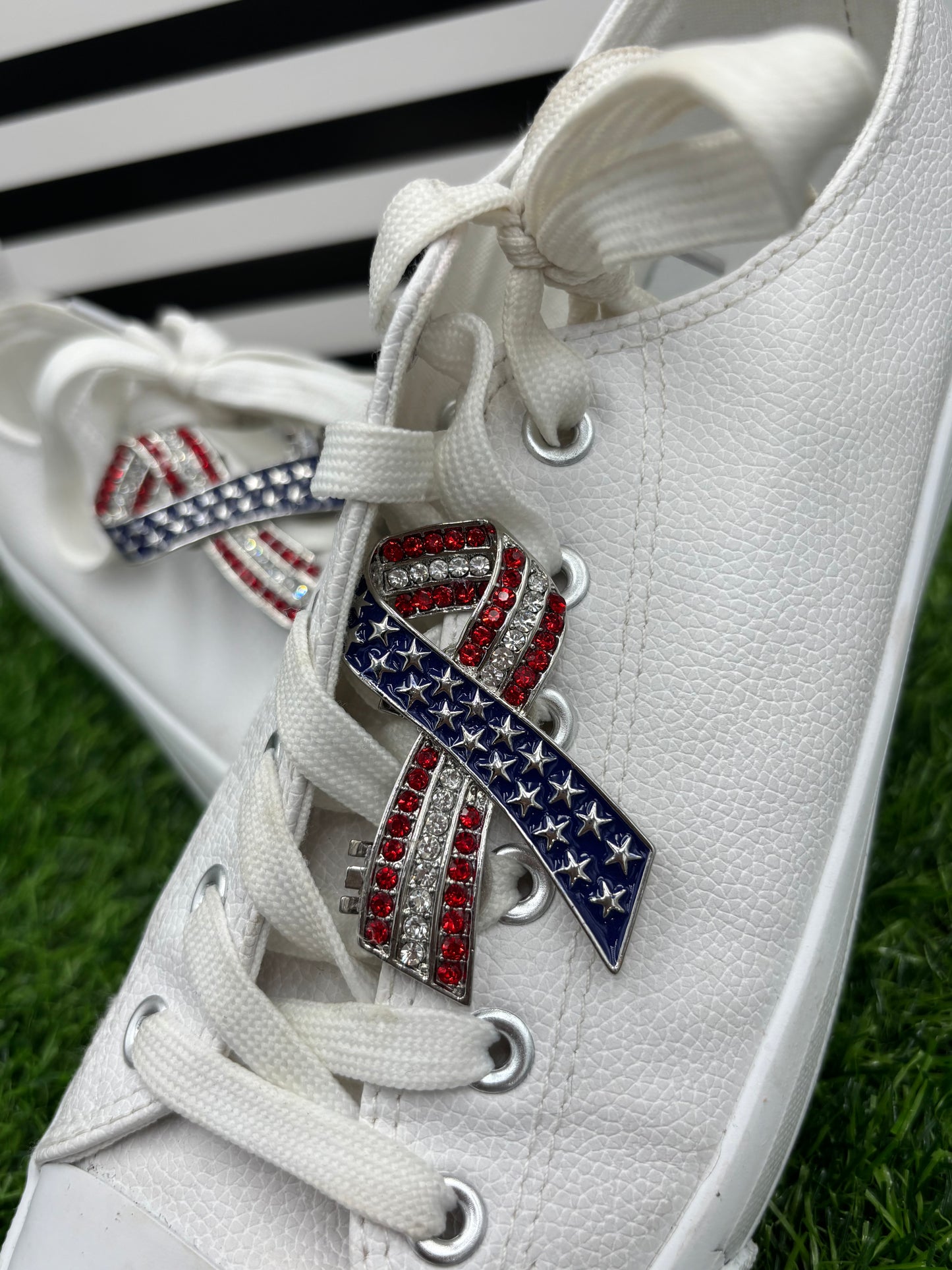 Patriotic Ribbon Shoe Clips