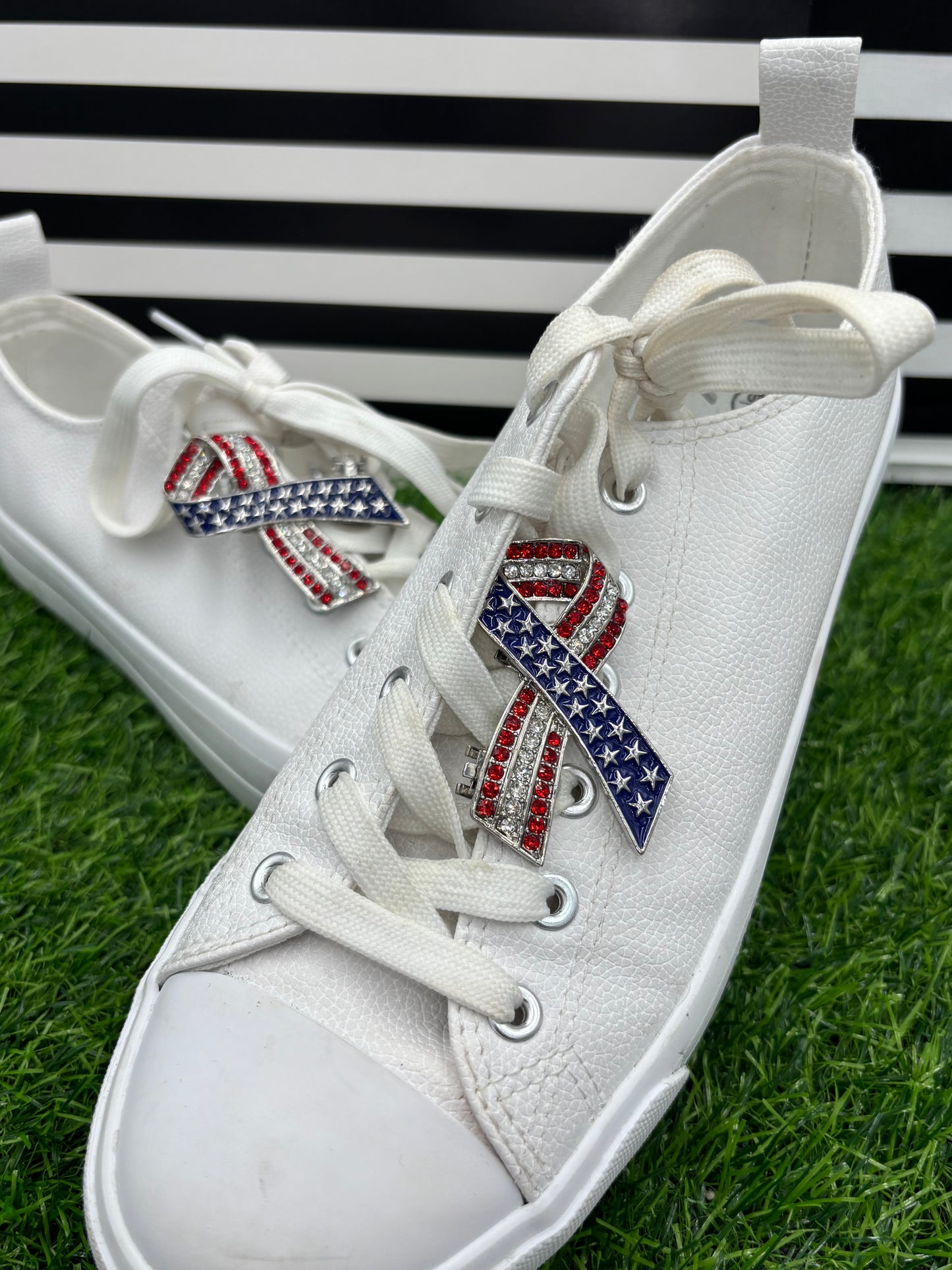 Patriotic Ribbon Shoe Clips