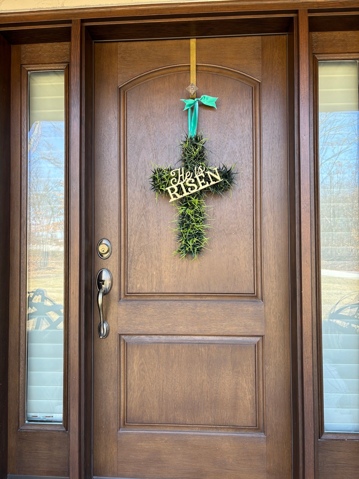 He Is Risen Cross Hanging Decor