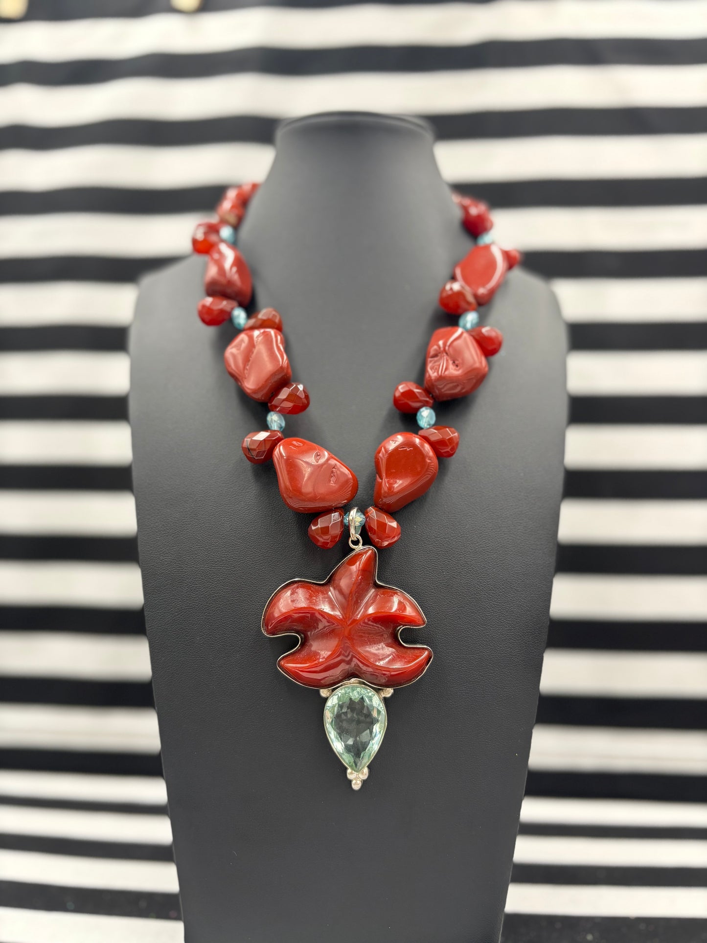 Carnelian And Starfish Necklace and/orEarrings