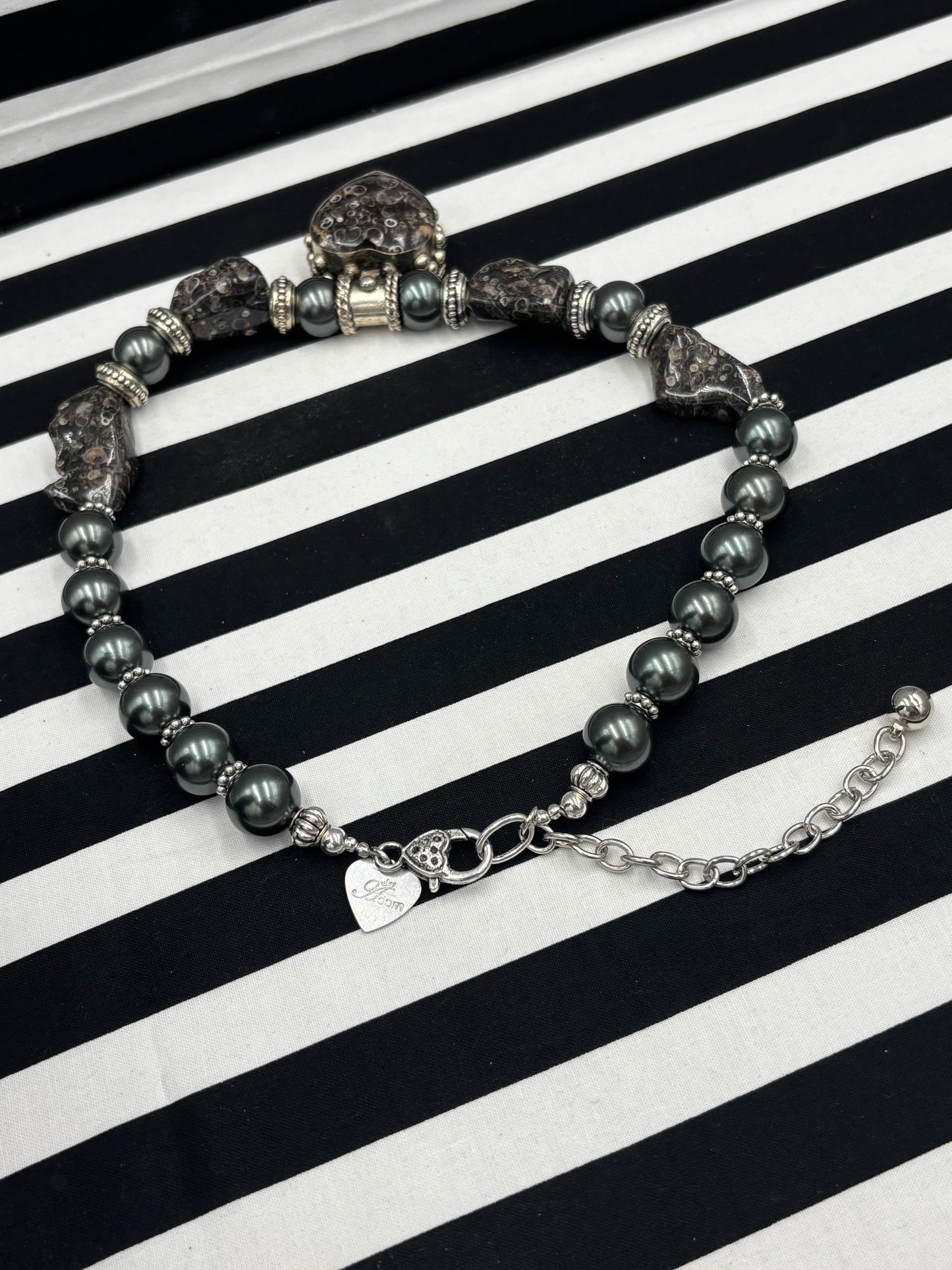 Fossil Heart Necklace