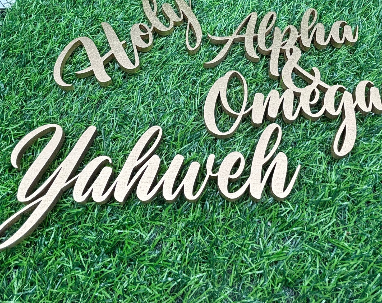 Yahweh Trio Set of Ornaments: Yahweh, Holy, Alpha & Omega PRE-ORDER