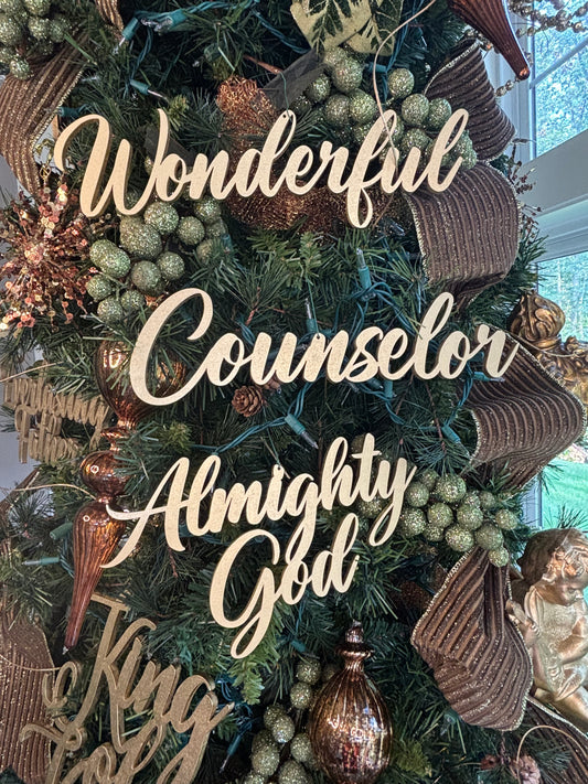 Wonderful Trio Set of Ornaments: Wonderful, Counselor Almighty God